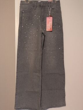 YMI Gray Kids Jeans with Sparkle Embellishments